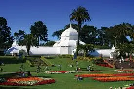 Conservatory of flowers indoor botanical garden in San Francisco, US. 