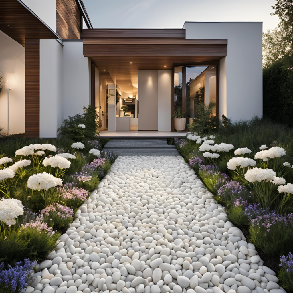 a pathway towards the house main entrance